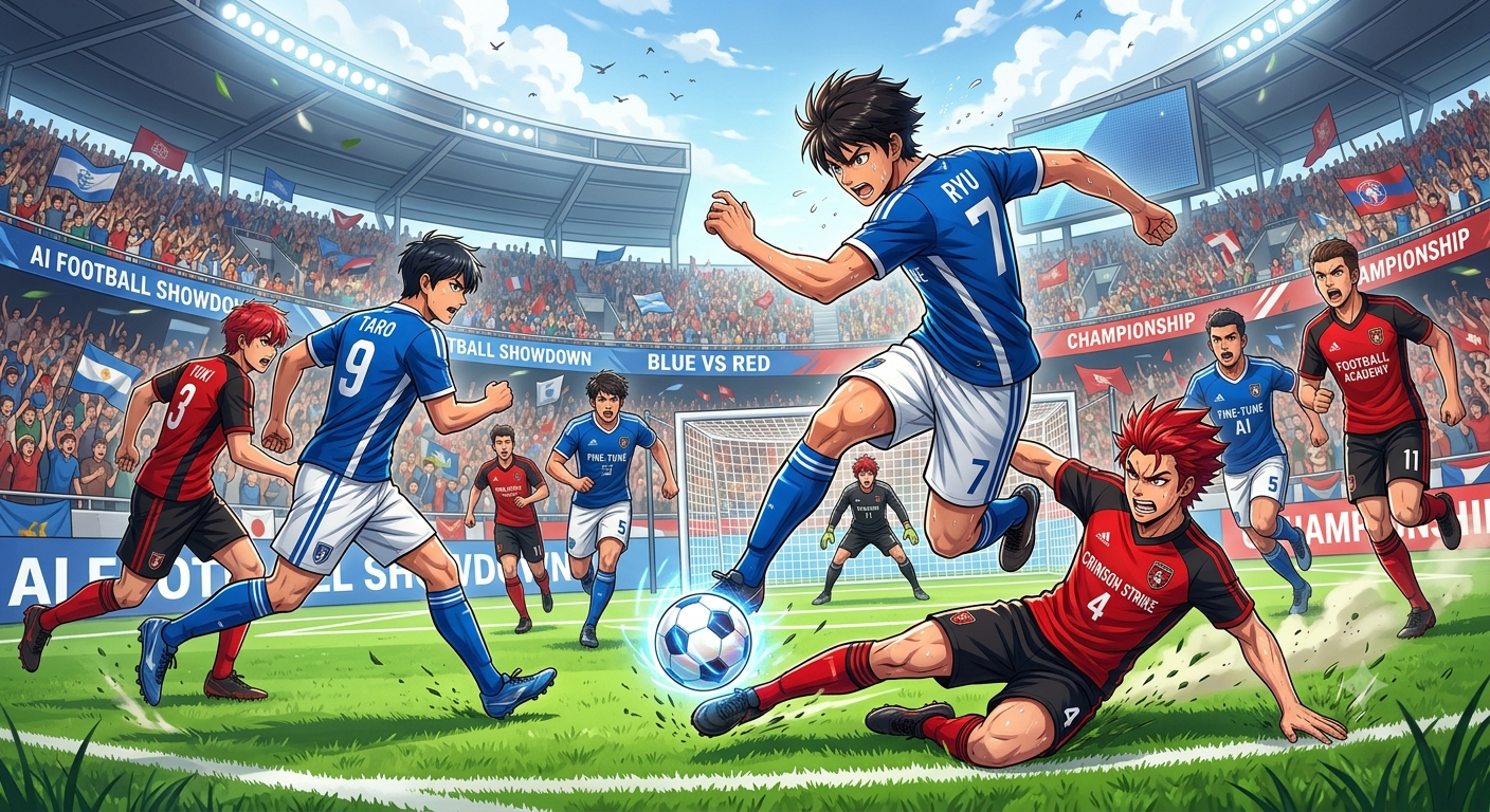 Football AI World Cup — Blue vs Red showdown